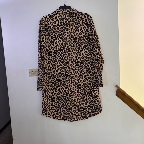 Nordstrom’s leopard flannel nightgown size small 100% cotton - Picture 4 of 8